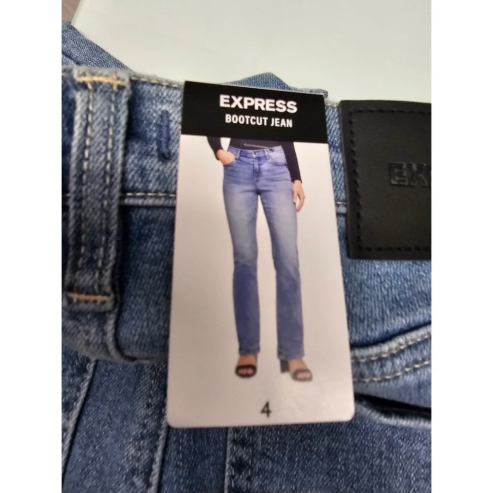 Express Womens Bootcut‎ Jeans Light Wash Denim Stretch Size 4 EX010051